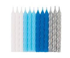 Unique Party 19971 Kerzen, Blue, White & Silver