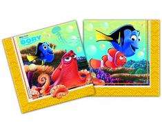 Procos 86650 – Servietten Papier Finding Dory (Findet Nemo), 20 Stück, blau/gelb