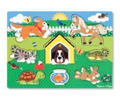 Melissa & Doug Steckpuzzle aus Holz - Haustiere (8 Teile)
