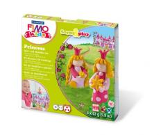 Staedtler 8034 06 LY Fimo kids form&play Set Princess (superweiche, ofenhärtende Knete, kinderleichte Anleitung, wiederverschließbare Box, Set mit 4 Fimo Blöcken, 1 Modellierstab und 1 Spielkulisse)