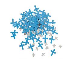 Unique Party Supplies Folie strahlend Kreuz blau Religiöse Konfetti
