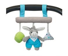 Sterntaler Spielzeug zum Aufhängen mit Klettverschluss, Esel Erik, Inklusive Rassel, Alter: Für Babys ab der Geburt, Blau/Grün