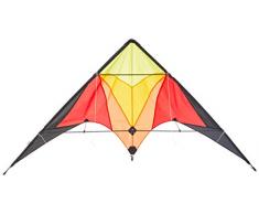 Ecoline 10216717 - Trigger Blaze Lenkdrachen Zweileiner, ab 14 Jahren, 90x175cm, inkl. 40kp Polyesterschnüre 2x25m auf Spulen, 2-6 Beaufort