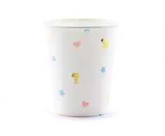 PartyDeco-Conf. 6 Pappbecher mit Motiv für Gender Reveal Party, Colore, KPP44