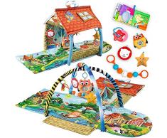 Lionelo Agnes 2in1 Spielmatte, Erlebnismatte mit einem Haus, Spielzeuge, ab Geburt nutzbar