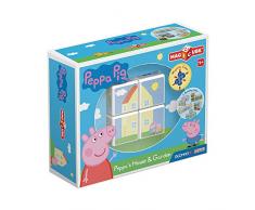 TOY PARTNER- Geomag Magicube Pepa Pig Haus und Garten, 4 magnetische Würfel, Mehrfarbig (50)