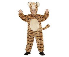 Widmann 98113 - Kinderkostüm Tiger aus Plüsch, Overall mit Kapuze und Maske