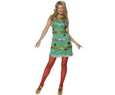 Smiffys, Damen Weihnachtsbaum Kostüm, Kleid und Haarband, Größe: M, 36992