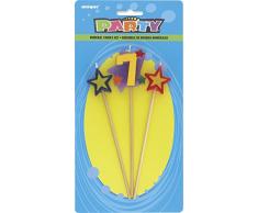 Unique Party Supplies Star Geburtstagskerzen, 3 Stück