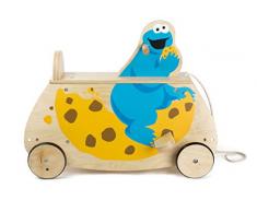 Small Foot 10966 Sesamstrasse Schaukelkeks mit Rädern und Lehne, 100% FSC-Zertifiziert, aus robustem Holz mit dem Krümelmonster Spielzeug, Mehrfarbig