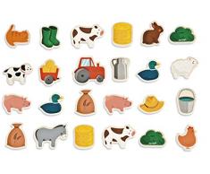 Janod J08157 Magnete Garten aus Holz 24 Teile, Bauernhof