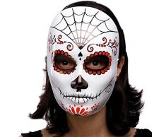 Carnival Toys 00175 - Maske für Erwachsene weises Gesicht mit Deko