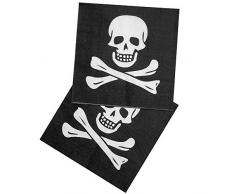 Boland 74169 - Papierservietten Pirat, 12 Stück, Größe 33 x 33 cm, Totenkopf, Partygeschirr, Garten Party, Geburtstag, Fingerfood, Partyzubehör, Überraschungsparty, Motto Party, Karneval