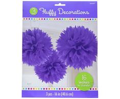 Amscan 18055-106-55 Fluffy Dekobälle, Papier, Lila