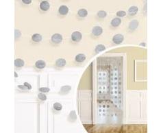 Amscan International 672424–18 2,13 m Silber Glitzer Saite Dekoration Kit