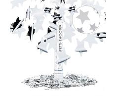 Relaxdays Party-Popper 40 cm, 6-8m Effekthöhe, Konfetti-Shooter, Konfetti-Kanone, Sterne/Silber