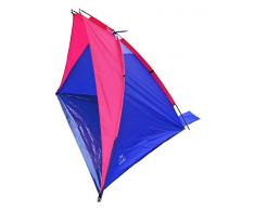 Idena 40319 - Strandmuschel Lido mit UV Schutz 40+, ca. 2,7 x 1,2 x 1,2 m, leicht und kompakt für den Transport, ideal für Strand, Freibad, Garten und im Urlaub, pink