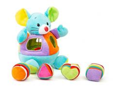 small foot 11419 Plüsch Steck Maus, Motorikspielzeug mit Rassel und Geräuschfunktionen Spielzeug, Mehrfarbig