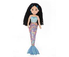 Sea Sparkles Aurora Mermaid Meerjungfrau Nixe Stoffpuppe Mädchen Puppe Plüsch: Art: Aqua 45,5 cm