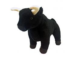 Wild Republic 20410 Spanischer Stier Bulle, Stofftier, Plüschtier, Cuddlekins Kuscheltier, 30 cm, schwarz