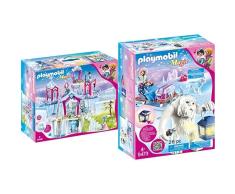 PLAYMOBIL 9469 Spielzeug-Funkelnder Kristall palast, Unisex-Kinder & 9473 Spielzeug-Schneetroll mit Schlitten, Unisex-Kinder
