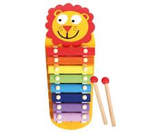 Lena 32170 - Holz Xylophon Löwe, Kinderinstrument mit 8 farbigen Klangplatten zum Spielen einer Tonleiter, Spielzeug Instrument für Kinder ab 2 Jahre, Musik Klangspiel, Schlaginstrument