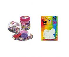 Hama 2051 - Bügelperlen Dose, ca. 4000 Perlen und Zubehör & 4556 - Blisterpackung große Stiftplatten, Pferd, Hund, Katze, 3 Stück