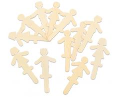 Betzold 54246 - 10 Holzfiguren zum Selbstgestalten - Basteln und Malen, Stabfiguren, Stabpuppen