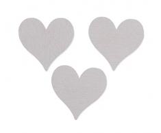 Glorex 6 7103 377 Holzstreuteile in Form von Herzen, Packung mit 15 Stück, weiß lackiert, je ca. 2,3 x 0,3 cm groß, ideal zur Tischdekoration bei Hochzeit, Jahrestag oder Valentinstag und zum Basteln