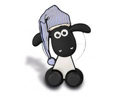 Nici 41483 Shaun das Schaf Zahnbürstenhalter mit Saugnapf, 5 x 7 x 2,5 cm, Farbe: Weiß/Schwarz/Blau