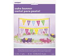 Unique Party Supplies Wimpelkette Happy Spring Kuchen Topper