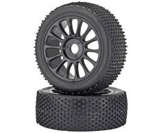 Carson 500900075 - 1:8 Reifen/Felgen-Set Buggy, Modellbauzubehör, 2 Stück, schwarz
