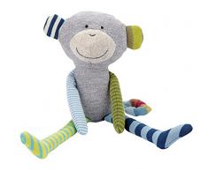 sigikid, Mädchen und Jungen Stofftier, Affe Ringeldingel, Grau/Bunt, 40941