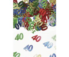 Konfetti Zahl 40 - 10 g, ca. 15 mm, Bunt