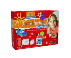 Kreul 24400 - Mucki Bastelfarbe Glitter Pen Set für Kinder, 6 Glitter Farben in praktischen 29 ml Pens, Malkarton und Malvorlagen mit kindlichen Motiven