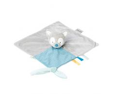 Nattou 498128 Schnuffeltuch Wolf Befestigung für Schnuller, 27 x 27 cm, Tim und Tiloo, Beige, Grau