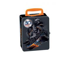 Theo Klein 2881 2881-HOT Wheels Metallkoffer, groß, für 50 Autos, Spielzeug, Dunkelgrau