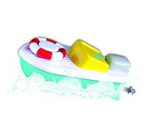 BB Junior Splah ´N Play: Boot mit Rettungsreifen, ideal für Wasser geeignet, inkl. eingebautem Motor, fährt nach aufziehen des Rettungsreifens los, ab 12 Monaten, 16 cm, blau (16-89002)