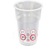 Folat Traffic Schild Geburtstag Party Becher (Pack von 10) - 21. Geburtstag