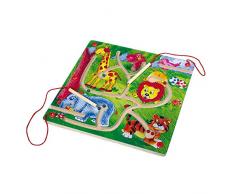 small foot 7999 Magnet-Labyrinth aus Holz, mit 2 Holzstiften und 9 Holzkugeln mit Magneten