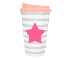 Depesche 2180.015 to-Go Becher aus Kunststoff mit Motiv, 350 ml, Stern, Mehrfarbig