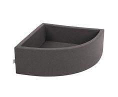 KiddyMoon Bällebad 90X30cm/KEINE Bälle Bällepool Mit Bällen ∅ 7Cm Für Babys Kinder Viertel Eckig, Dunkelgrau: Grau/Weiß/Türkis