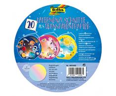 folia 682002 Laternenzuschnitte Regenbogen, aus Transparentpapier 115g/m² für Rundlaternenrohlinge, Ø 16,8 cm, 20 Stück, zum Basteln von individuellen Laternen
