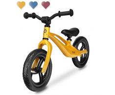 Lionelo Bart Laufrad ab 2 Jahre bis zu 30 kg Magnesiumrahmen 12 Zoll Räder Lenkrad und Sattel höhenverstellbar Lenkradschloss Fußstütze Tragegriff Ultraleicht (Gold)