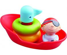 HABA 304906 - Steckspiel Boot, Wasserspielzeug für Kinder ab 18 Monaten mit 5 Teilen, Piratenboot als Steckspiel für die Badewanne 14 cm für Kinder ab 1,5 Jahren