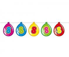 Folat Wimpelgirlande 10m Luftballon Zahl 8