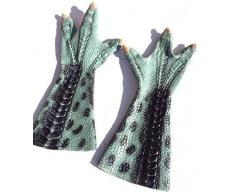 The Rubber Plantation TM 619219293235 Dinosaurier Latex Hände Handschuhe Handschuhe Fancy Kleid Halloween grün Schildkröte Lizard Dragon Arme Rolle spielen LARP Kostüm, Unisex, ONE SIZE