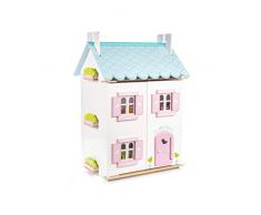 Le Toy Van H138 Blue Bird Cottage, Blaues Vogelhaus mit Möbel