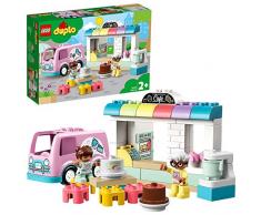LEGO 10928 DUPLO Tortenbäckerei Spielset mit Café-Wagen, Kuchen und Cupcakes, Große Steine für Kleinkinder ab 2 Jahren