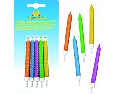 Procos 6380 Geburtstagskerzen mit Halterung, mehrfarbig